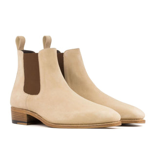 Ambrogio Handmade Taupe Suede Chelsea Boots (AMB2450)-AmbrogioShoes