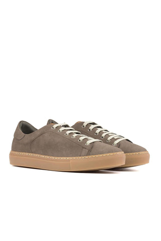Ambrogio Handmade Taupe Vegan Suede Casual Trainer Sneakers (AMB2560)-AmbrogioShoes