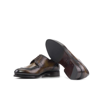 Ambrogio Handmade Tobacco Patina Leather Derby Split Toe (AMB2447)-AmbrogioShoes