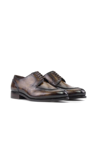 Ambrogio Handmade Tobacco Patina Leather Derby Split Toe (AMB2447)-AmbrogioShoes