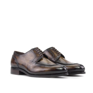 Ambrogio Handmade Tobacco Patina Leather Derby Split Toe (AMB2447)-AmbrogioShoes
