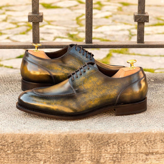 Ambrogio Khaki Green Patina Leather Derby Oxfords (AMB2060)
