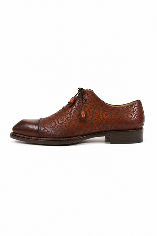 Ambrogio Leather Asymmetric Cap-Toe Oxfords (AMZ1019)