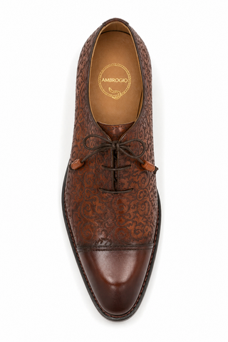 Ambrogio Leather Asymmetric Cap-Toe Oxfords (AMZ1019)
