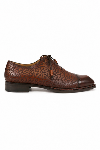 Ambrogio Leather Asymmetric Cap-Toe Oxfords (AMZ1019)