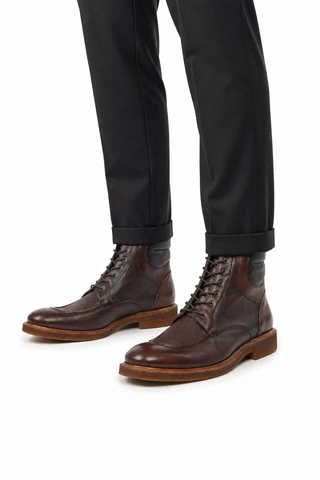 Ambrogio Leather Derby Boots-AmbrogioShoes