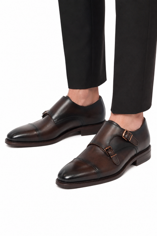 Ambrogio Leather Double Mon-Strap-AmbrogioShoes