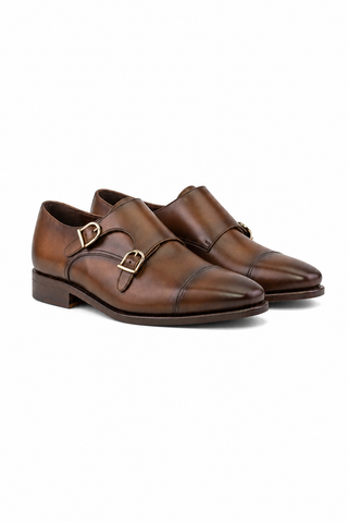 Ambrogio Leather Double Monk-Straps Loafer-AmbrogioShoes