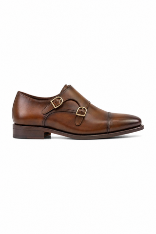 Ambrogio Leather Double Monk-Straps Loafer-AmbrogioShoes