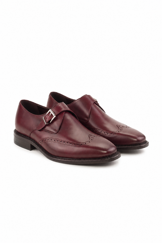 Ambrogio Leather Single Monk Strap-AmbrogioShoes