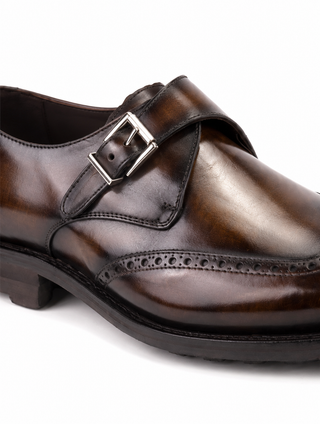 Ambrogio Leather Single Monk Strap-AmbrogioShoes