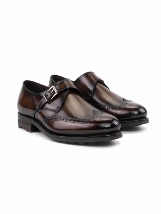 Ambrogio Leather Single Monk Strap-AmbrogioShoes