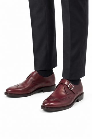 Ambrogio Leather Single Monk Strap-AmbrogioShoes