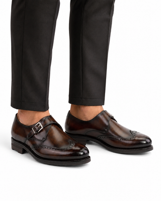 Ambrogio Leather Single Monk Strap-AmbrogioShoes