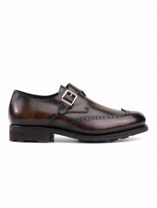 Ambrogio Leather Single Monk Strap-AmbrogioShoes