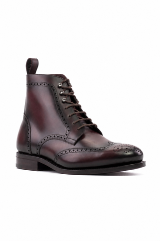 Ambrogio Leather Wingtip Boots-AmbrogioShoes