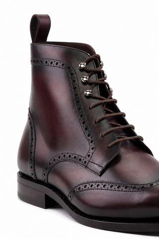 Ambrogio Leather Wingtip Boots-AmbrogioShoes