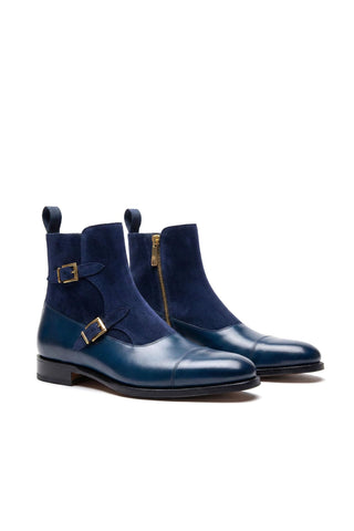 Ambrogio Luca Suede & Leather Double Monk Boot-AmbrogioShoes