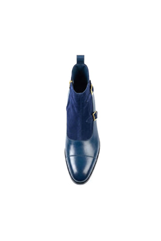 Ambrogio Luca Suede & Leather Double Monk Boot-AmbrogioShoes