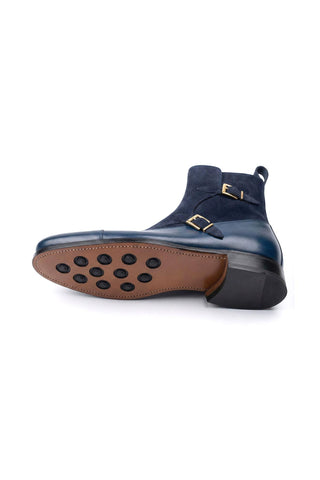 Ambrogio Luca Suede & Leather Double Monk Boot-AmbrogioShoes