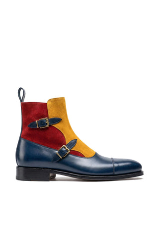 Ambrogio Luca Suede & Leather Double Monk Boot-AmbrogioShoes