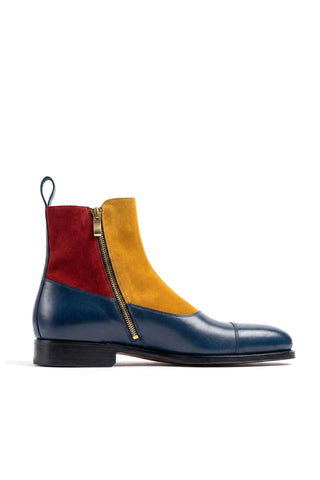 Ambrogio Luca Suede & Leather Double Monk Boot-AmbrogioShoes