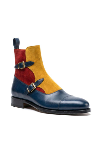 Ambrogio Luca Suede & Leather Double Monk Boot-AmbrogioShoes