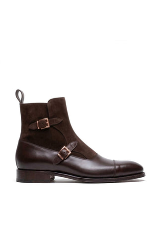 Ambrogio Luca Suede & Leather Double Monk Boot-AmbrogioShoes