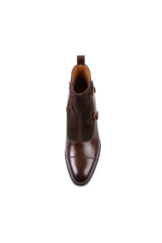 Ambrogio Luca Suede & Leather Double Monk Boot-AmbrogioShoes