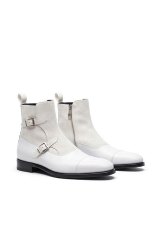 Ambrogio Luca Suede & Leather Double Monk Boot-AmbrogioShoes