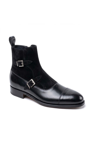 Ambrogio Luca Suede & Leather Double Monk Boot-AmbrogioShoes