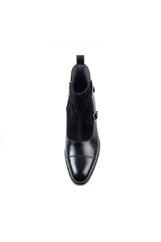 Ambrogio Luca Suede & Leather Double Monk Boot-AmbrogioShoes