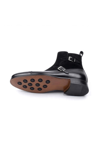 Ambrogio Luca Suede & Leather Double Monk Boot-AmbrogioShoes
