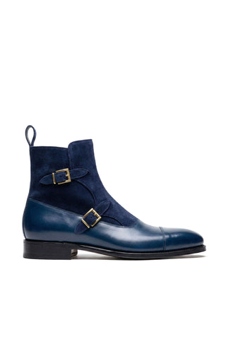 Ambrogio Luca Suede & Leather Double Monk Boot-AmbrogioShoes