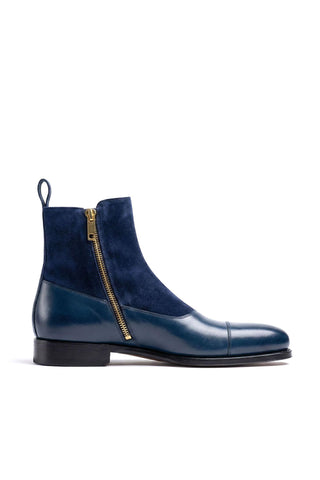 Ambrogio Luca Suede & Leather Double Monk Boot-AmbrogioShoes