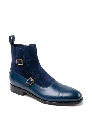 Ambrogio Luca Suede & Leather Double Monk Boot-AmbrogioShoes