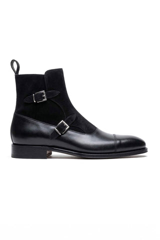 Ambrogio Luca Suede & Leather Double Monk Boot-AmbrogioShoes