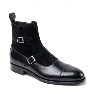 Ambrogio Luca Suede & Leather Double Monk-Strap Boot-AmbrogioShoes