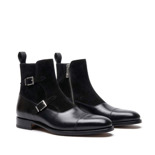 Ambrogio Luca Suede & Leather Double Monk-Strap Boot-AmbrogioShoes