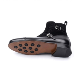 Ambrogio Luca Suede & Leather Double Monk-Strap Boot-AmbrogioShoes