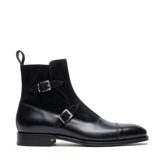 Ambrogio Luca Suede & Leather Double Monk-Strap Boot-AmbrogioShoes
