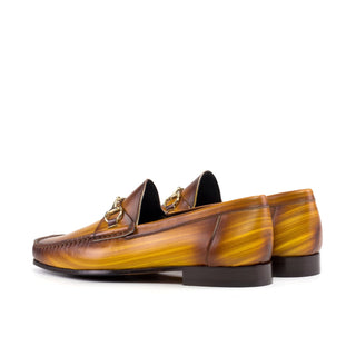 Ambrogio Luxury Cognac Patina Leather Moccasin Horsebit Loafers (AMB2533)-AmbrogioShoes