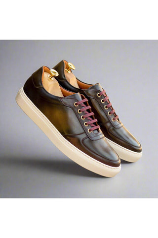 Ambrogio Luxury Multi Colors Leather Trainer Sneakers (AMB2539)-AmbrogioShoes
