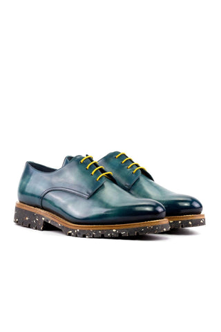 Ambrogio Luxury Turquoise Patina Leather Derby (AMB2536)-AmbrogioShoes