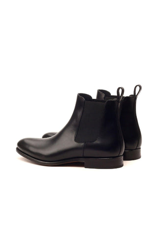 Ambrogio Men's Handmade Custom Made Shoes Black Leather Chelsea Boots (AMB1014)