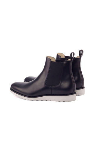 Ambrogio Men's Handmade Custom Made Shoes Black Leather Chelsea Boots (AMB1015)-AmbrogioShoes
