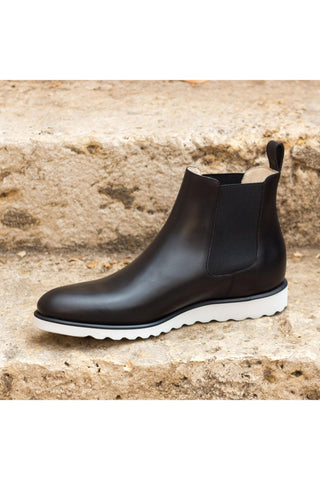 Ambrogio Men's Handmade Custom Made Shoes Black Leather Chelsea Boots (AMB1015)-AmbrogioShoes