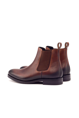 Ambrogio Men's Handmade Custom Made Shoes Brown Leather Chelsea Boots (AMB1043)-AmbrogioShoes