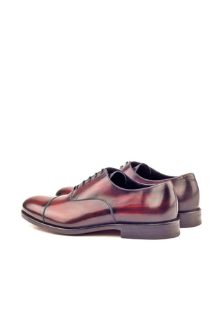 Ambrogio Men's Handmade Custom Made Shoes Burgundy Patina Leather Oxfords (AMB1054)