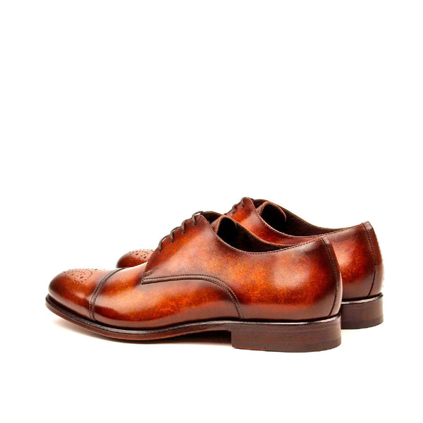 Ambrogio 2508 Men's Shoes Cognac Patina Leather Derby Oxfords (AMB1153)-AmbrogioShoes